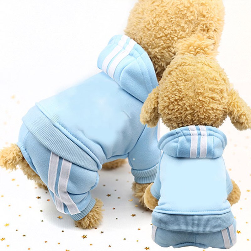 Adidog Dog Clothes Thick Overalls for Dogs Winter Pet Dog Clothes for Small Dogs Puppy Jumpsuit Cat Clothing Tracksuit for York: XL / Light Grey