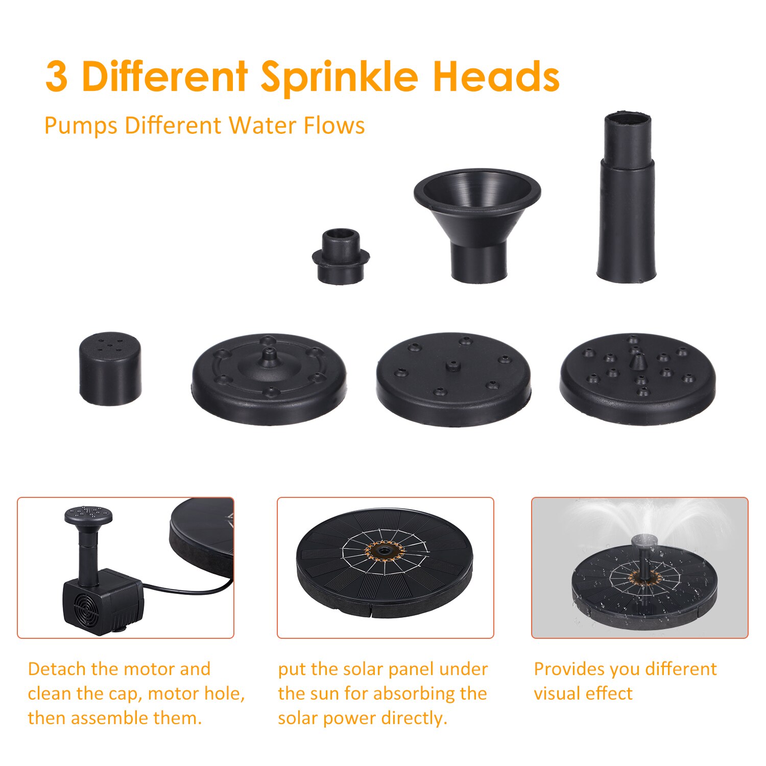 Solar Fountain Round Water Source Home Water Fountains Decoration Garden Pond Swimming Pool Bird Bath Waterfall фонтан для сада