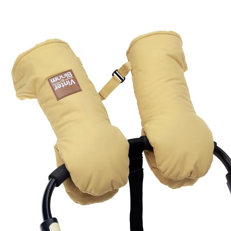 Housse polaire en fourrure chaude pour poussette, protège-mains pour landau, accessoires de landau: Yellow