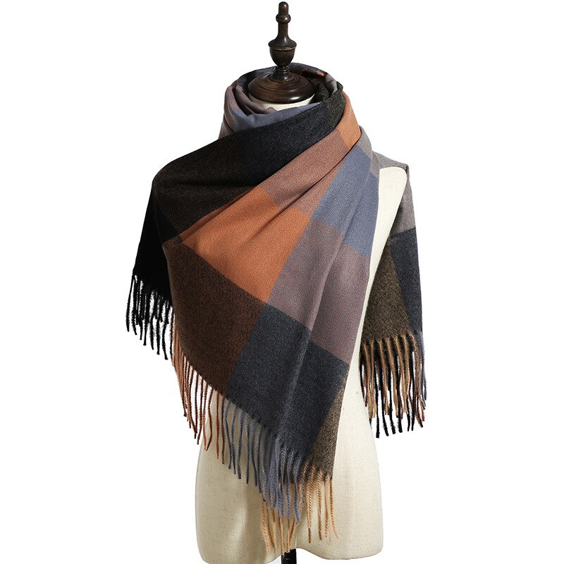 Dianruo Klassieke Herfst Winter Grace Vrouwelijke Plaid Sjaal Vrouwen Sjaals Brede Roosters Lange Shawl Wrap Deken Warm Sjaals R331: 5