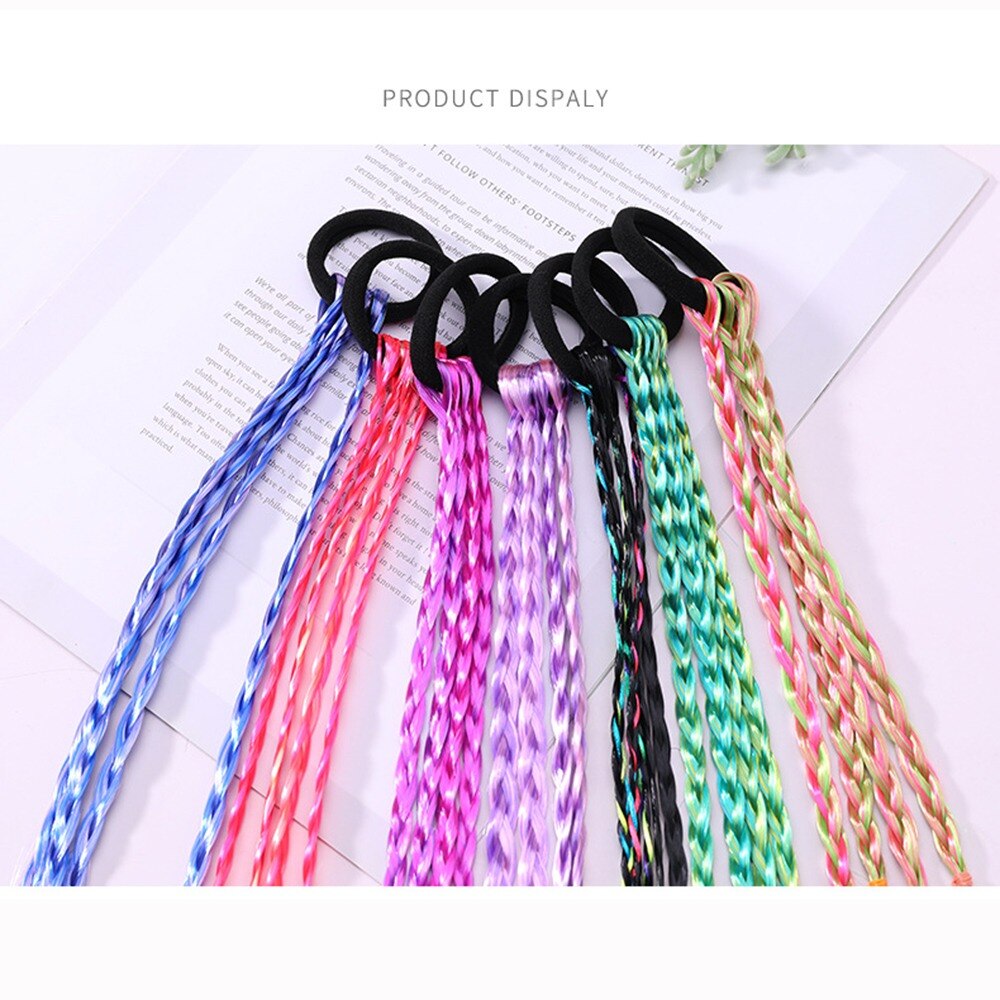 1PCS Girls Elastic Hair Band Rubber Band Hair Accessories Wig Ponytail Headband Kids Twist Braid Rope Headdress Hair Braider