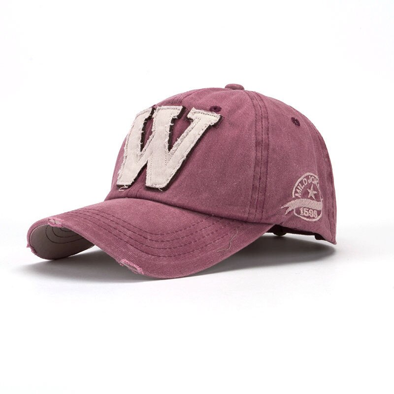 Kausale hatte hatte mænd unisex hat sommer kvinder bogstav w hockey baseball cap hip hop hatte til kvinder  #yl5: Rød