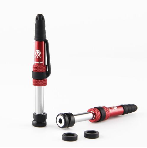 2-Stage Fiets Kleppen Aluminiumlegering Geen Buizen Ventiel Voor MTB Racefietsen Presta Ventiel Stem Cap Fiets tubeless Ventiel: 1 Pair Red