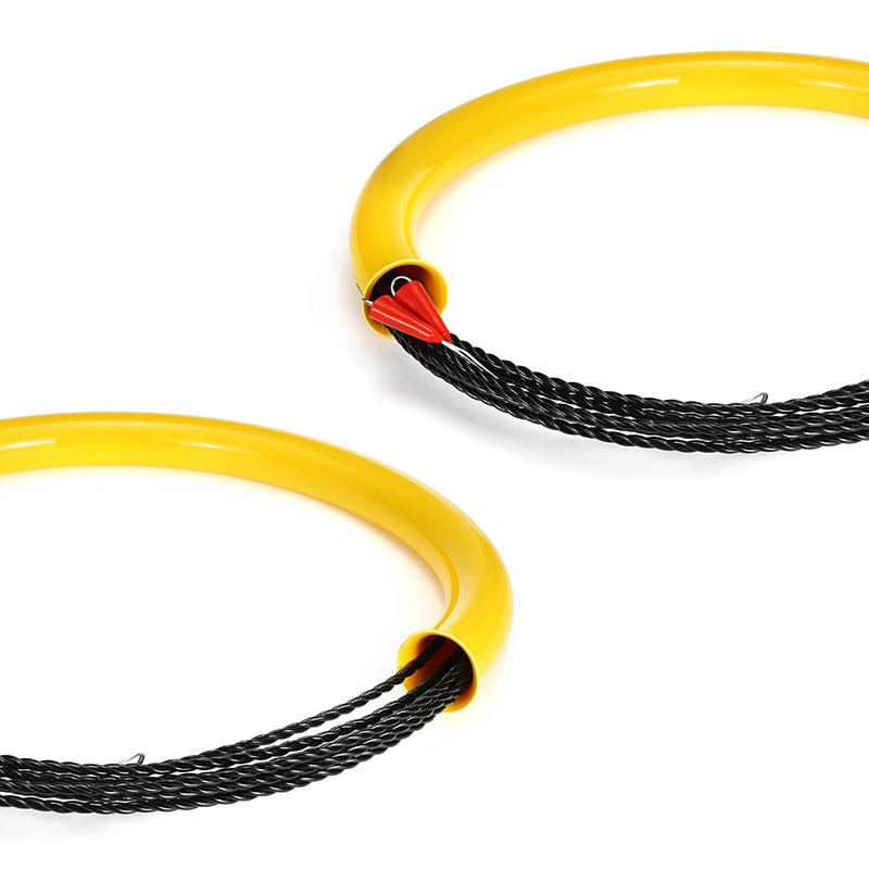15M/30M 5mm Cable Push Puller Rodder Conduit Fish Tape Fiberglass Cable Tested Wire Pullers Guide Device Wire Threading Aid Tool