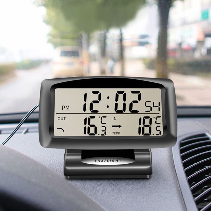 Bil ledet termometer tid elektronisk ur ur bil nat lys ur temperatur display bil interiør produkter lysende auto ac
