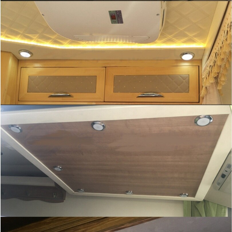 Chrome LED Dome Lights φ74mm12Volt DC Interior Ceiling Roof Lamp for RVs Auto Caravan SUV Camper Trailer Motorhome Yachts Marine