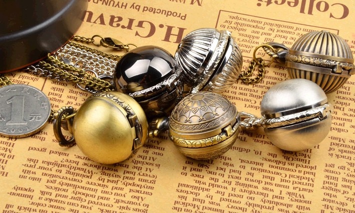 12 st/lot vintage steampunk stil retro boll fickur halsband lågt pris