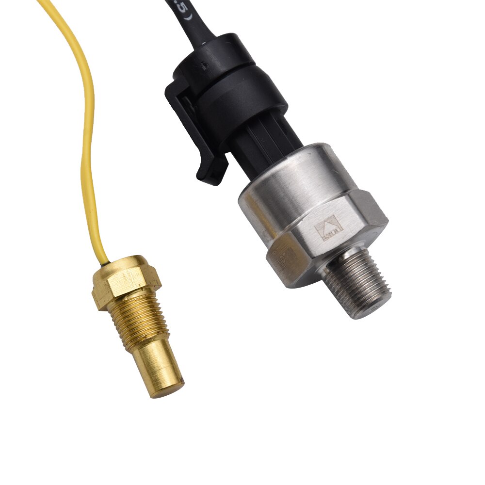 H 4 In 1 LCD Car Digital Oil Pressure Gauge Fuel Voltmeter Oil Pressure Water Temp Meter 1/8 NPT Oil Press Sensor 10mm 12-24V