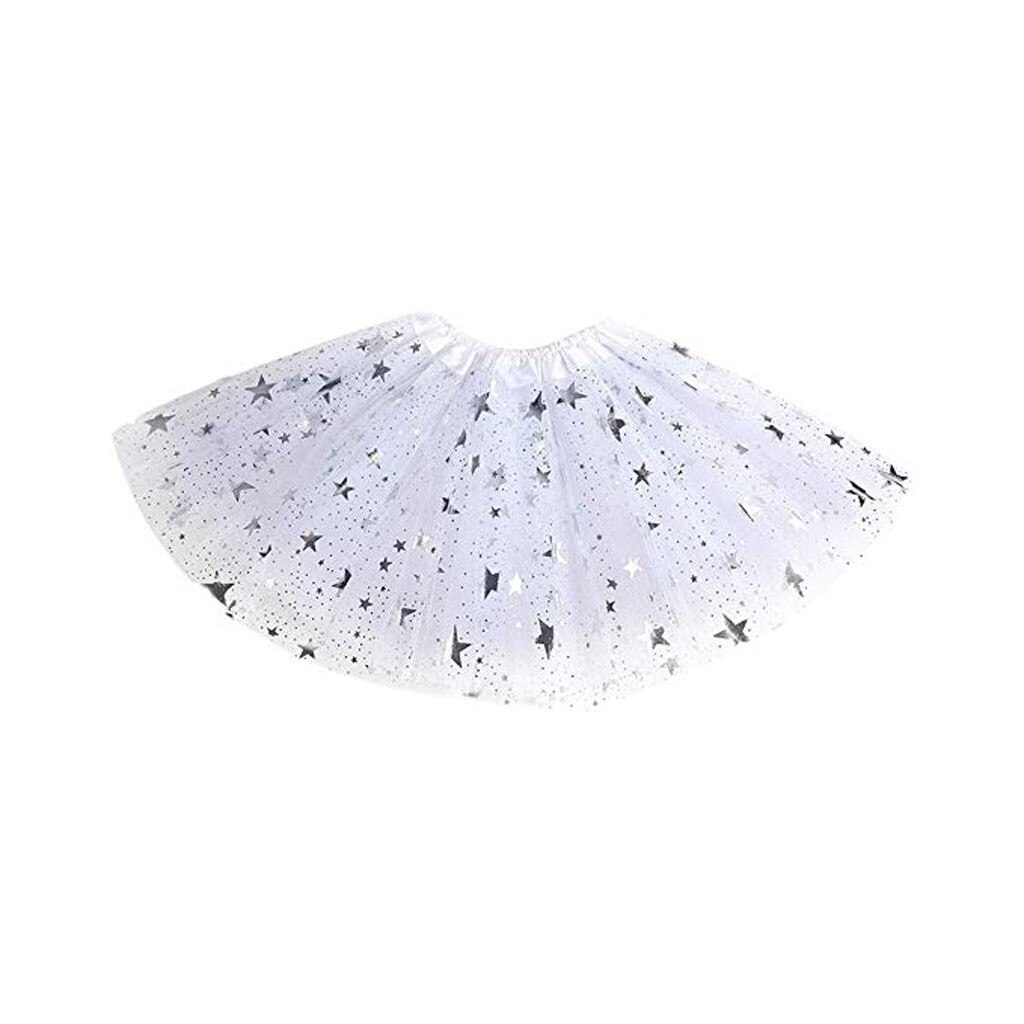 Jupe en Tulle étoile pour bébés filles | Jupe Tutu de princesse, vêtements colorés pour enfants: White 