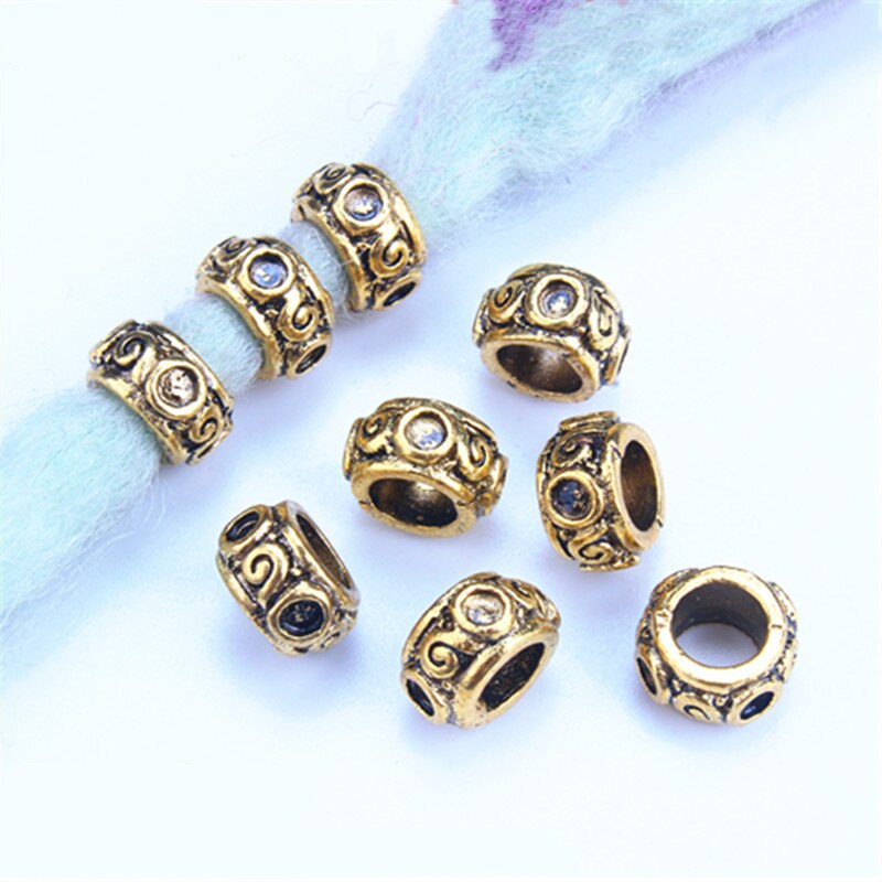 Anillos para el pelo de Metal plateado, trenzas para el cabello, rastas, cuentas, abalorios, rastas, accesorios para el cabello DIY, 5 unids/bolsa: 5pcs  NO.1