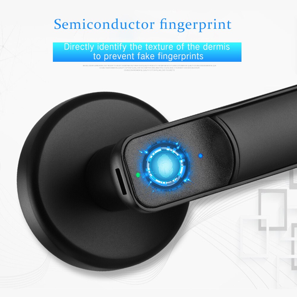 Fingeraftryk dørlås elektronisk soveværelse følsom smart biometrisk dørlås tyverisikret dørhåndtag smart lås til hjemmekontor