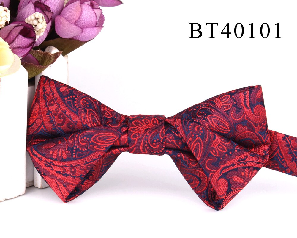 Pajarita de satén para hombre y mujer, pajarita de para novio, corbatas para adultos, de boda de Cachemira: BT40101