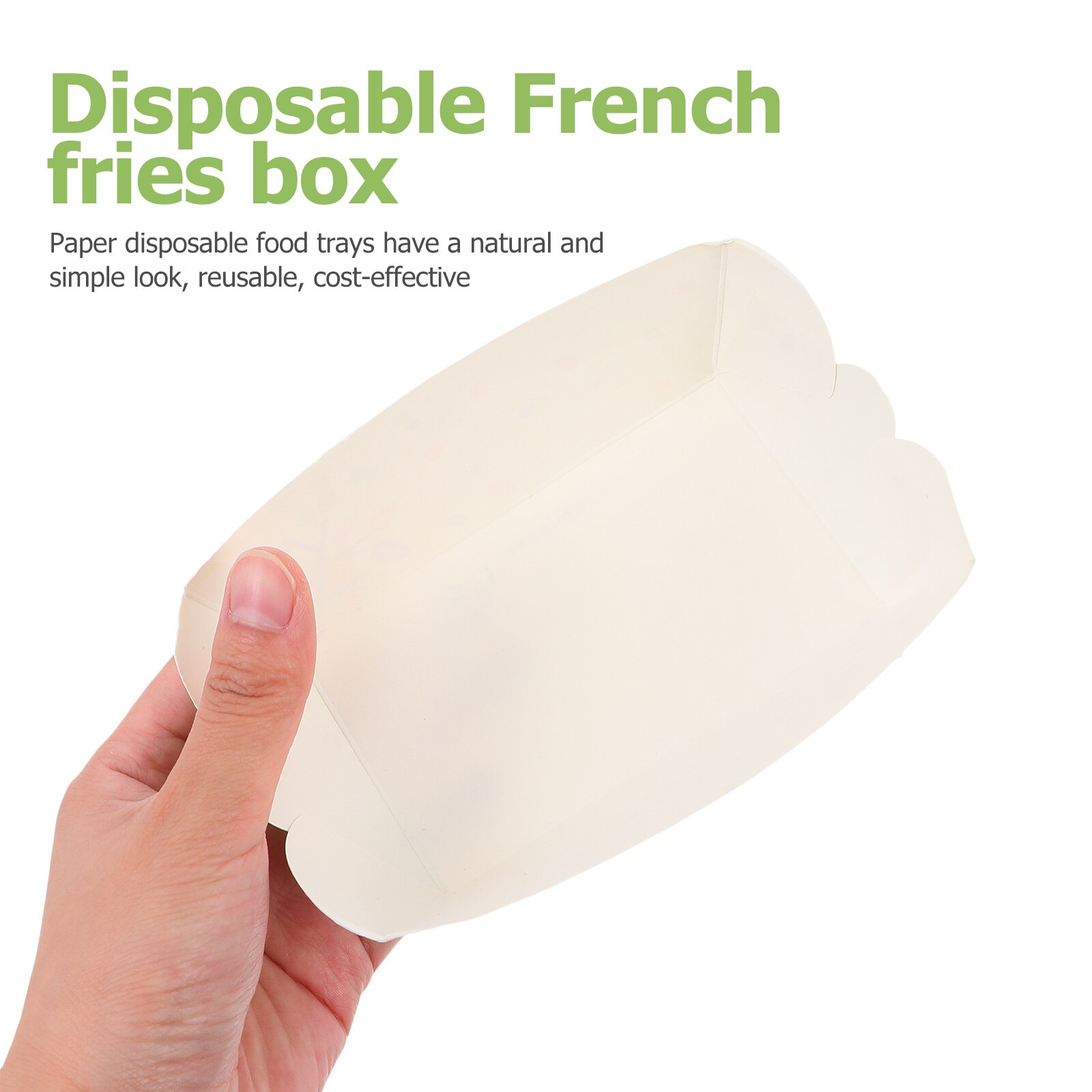 100pcs Disposable Snack Box French Fries Paper Packing Box Food Serving Tray