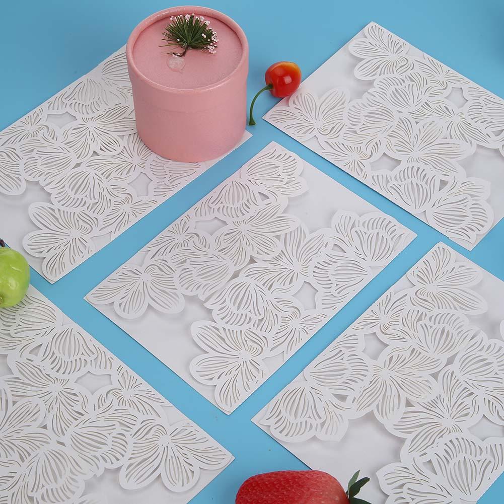 10 Pieces Of Pearlescent Paper Hollowed Out Plant Flower Greeting Card Party Supplies Wedding Invitation
