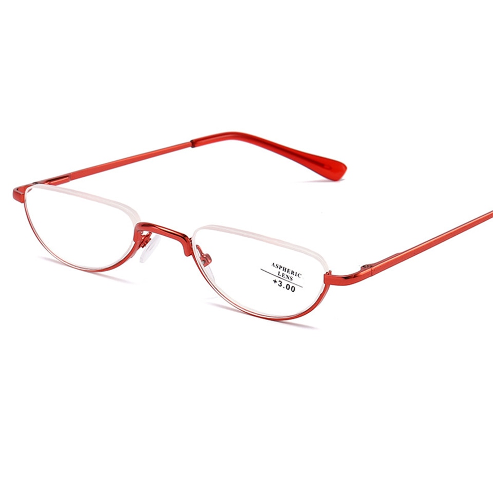 Ultralight Metal Half Frame Reading Glasses Unisex Portable Business Presbyopia Glasses With Diopters +1.00+1.50+2.00+2.50+3.00