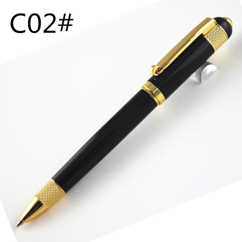 Metal Ballpoint Pen Luxury Gold Clip Rollerball Pen with 0.7mm Black Ink Refill gel pen