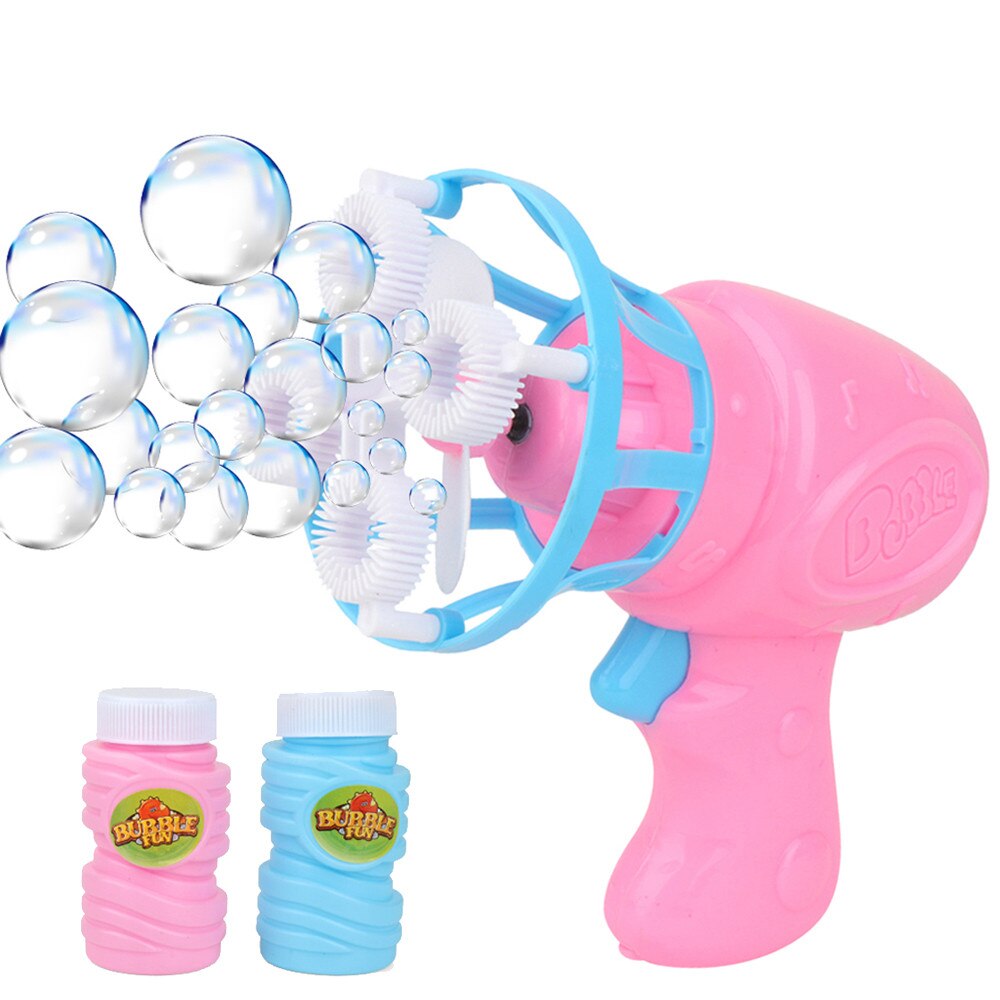 Zomer Funny Magic Bubble Blower Machine Elektrische Automatische Bubble Maker Gun Met Mini Fan Kids Outdoor Speelgoed Bruiloft Benodigdheden # K