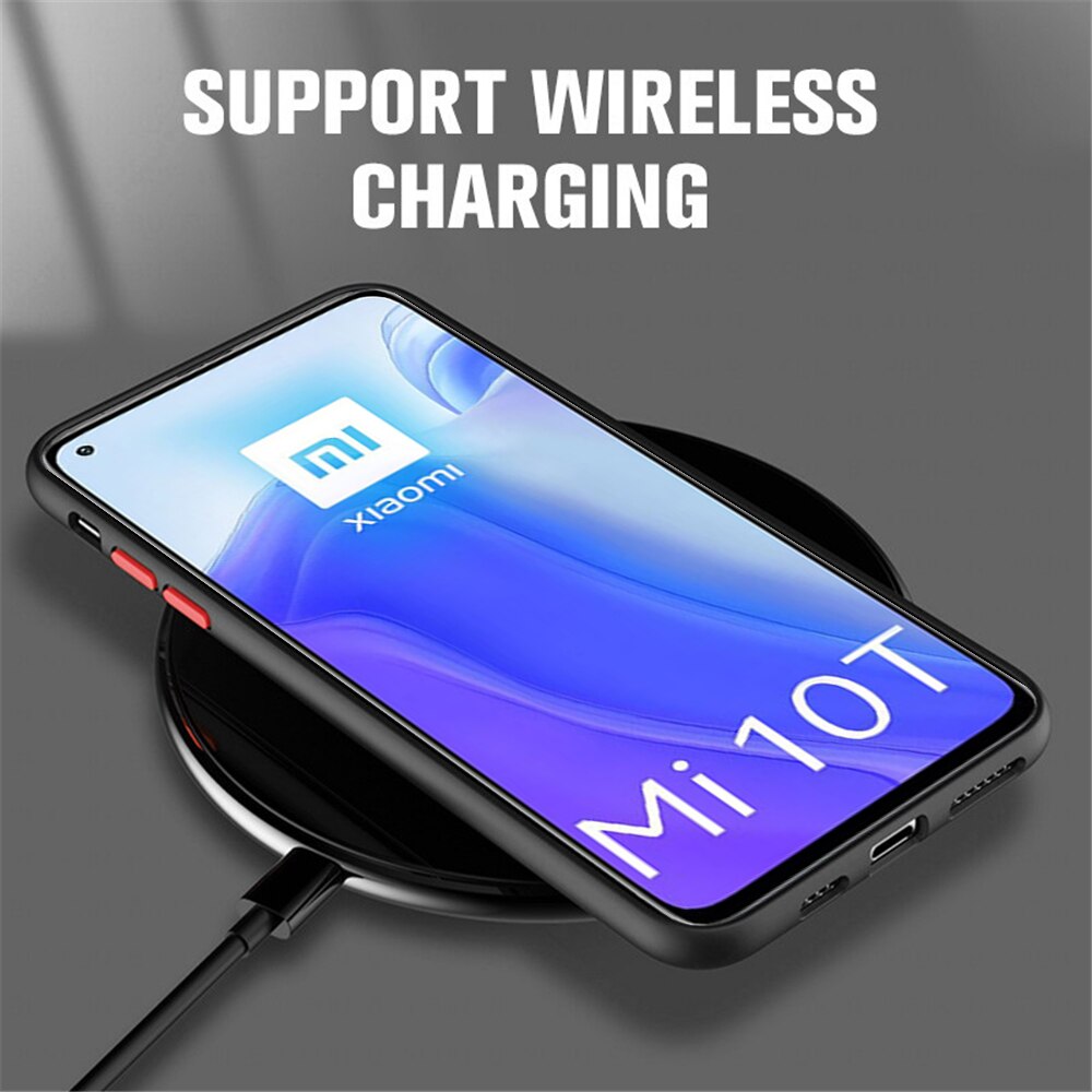 Para xiaomi mi 10t pro caso à prova de choque em xiomi mi10t armadura matte caso protetor do telefone mi10tpro tpu pele sentir capa escudo coque