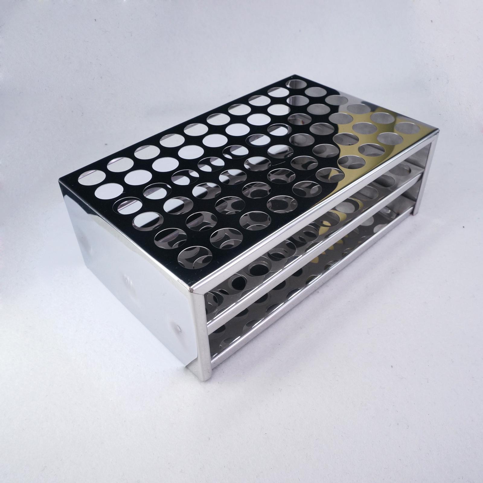 17.5mm Diam x 60 Holes Stainless Steel Test Tube Rack Holder Storage Lab Stand