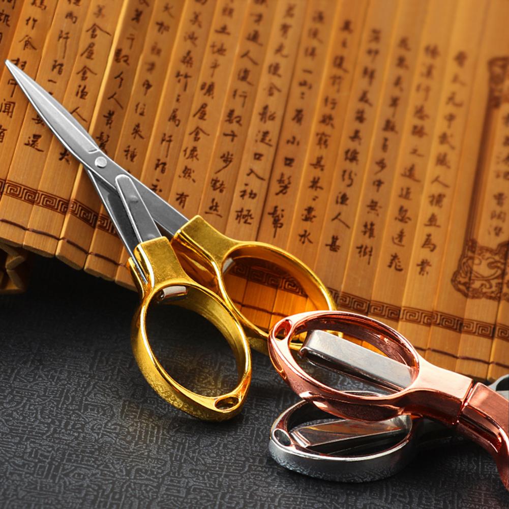 Useful Foldable Scissors Ergonomic Wear-resistance Stainless Steel Folding Cutter Craft Scissor