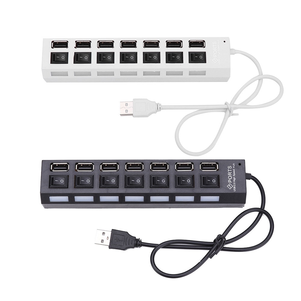 7 Port High Speed Hub Usb 2.0 Hub Hub Aan/Uit Schakelaar Voor Pc Laptop Usb Hub Splitter usb Adapter Oplader