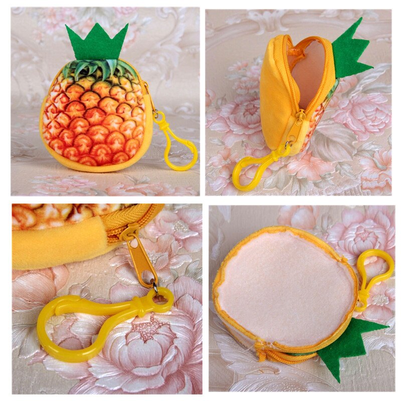 1Pcs Vrouwen Mini 3D Fruit Portemonnee Mini Handtas Key Mini Bag Vrouwelijke Rits Kleine Portemonnee Meisjes Portemonnee portemonnee
