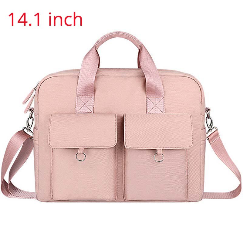 Multi-Pocket Laptop Bag For Women Men Computer Shoulder Crossbody Handbag Briefcase Bags For Documents Man'S Travel Business Bag: pink 14