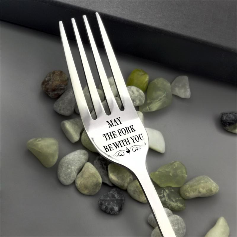 Fork With Blessing Words Stainless Steel Blessings Fork For Relatives Tableware Funny Engraved Fork For Boyfriend: 03