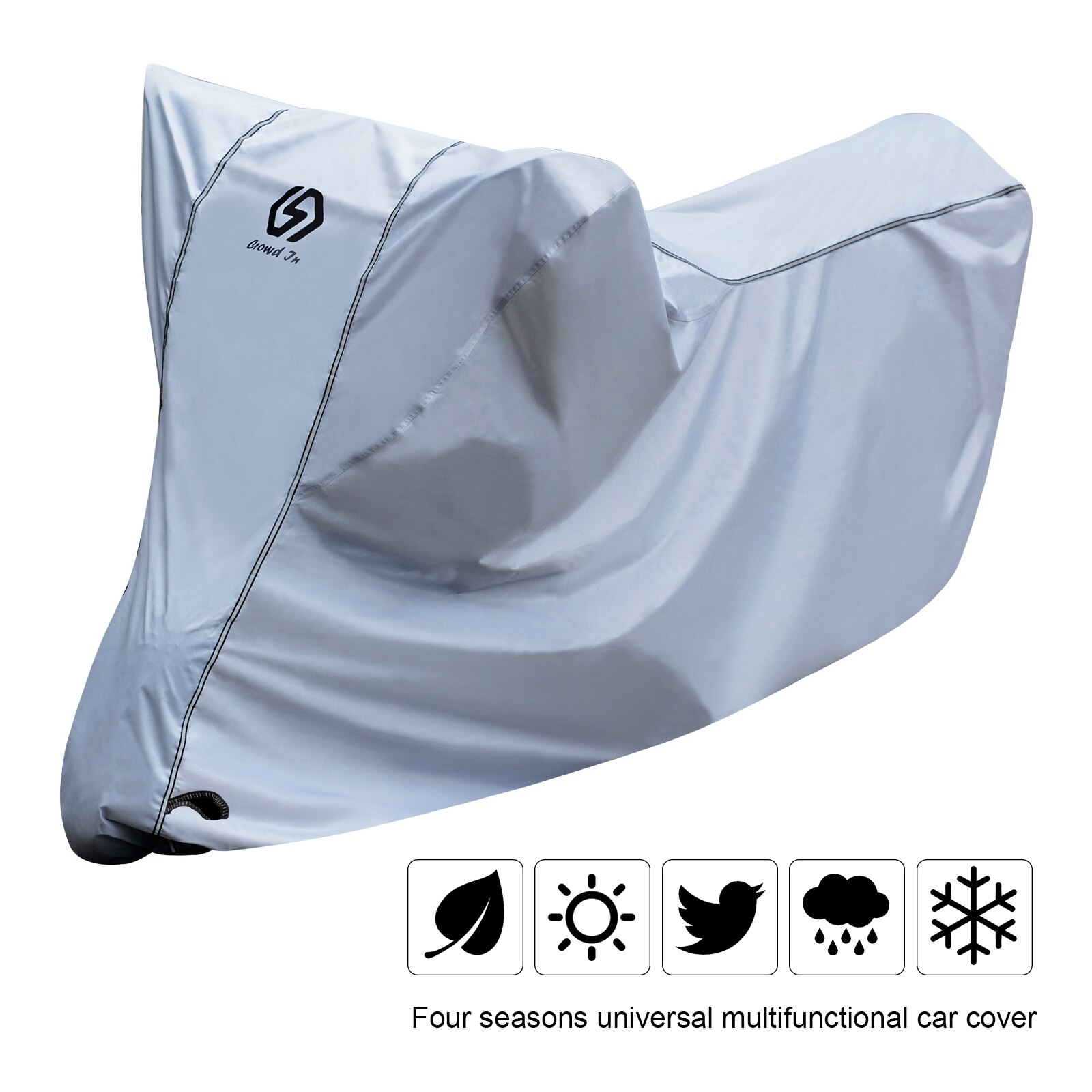 Waterproof Outdoor Motorcycle Moto Cover Electric Bicycle Covers Motor Rain Coat Dust Suitable for All Motors: S / white