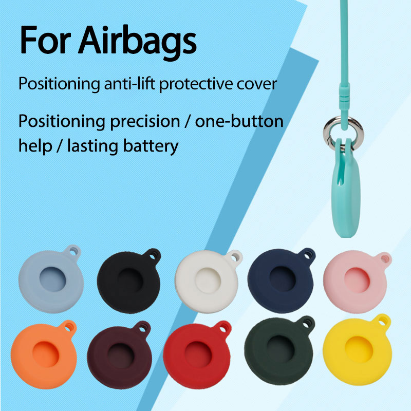 Siliconen Lederen Case Voor Airtags Lederen Beschermhoes Met Sleutelhanger Anti-Kras Draagbare Accessoires Protector Cover Airtag