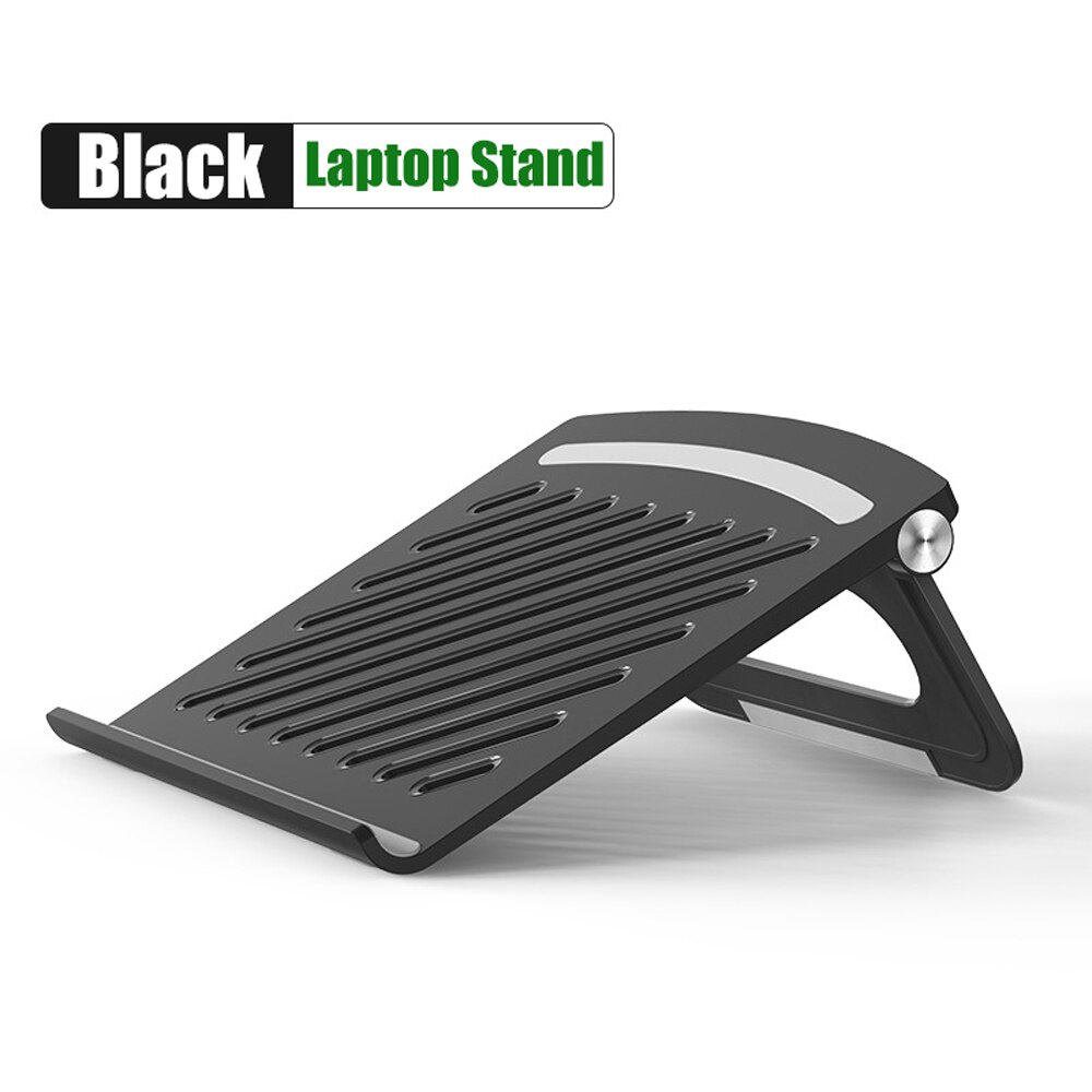 GOOJODOQ Laptop Stand Suporte Notebook Portable Stand Foldable Support Base Laptop Holder Cooler Bracket for Macbook Pro iPad: Black