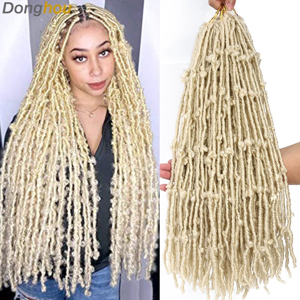 Donghou 613 Blonde Butterfly Locs Crochet Hair Butterfly Locs Crochet Braids Pre Looped Long Butterfly Faux Locs Crochet Hair