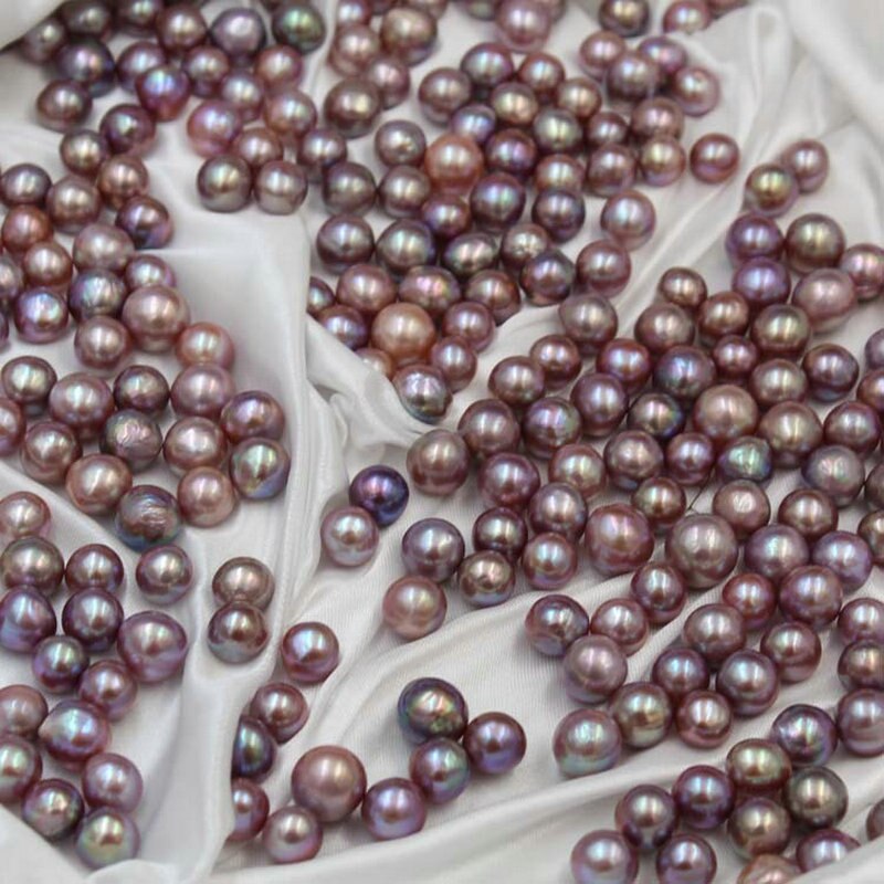 8mm/52PCS Natürliche Runde Lila Süßwasser Perle Lose Perlen für DIY Feine Schmuck Machen