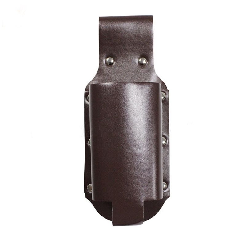 Portable PU Leather Beer Holster Metal Waist Belt Bag Handy Wine Bottles Beverage Can Holder: Brown