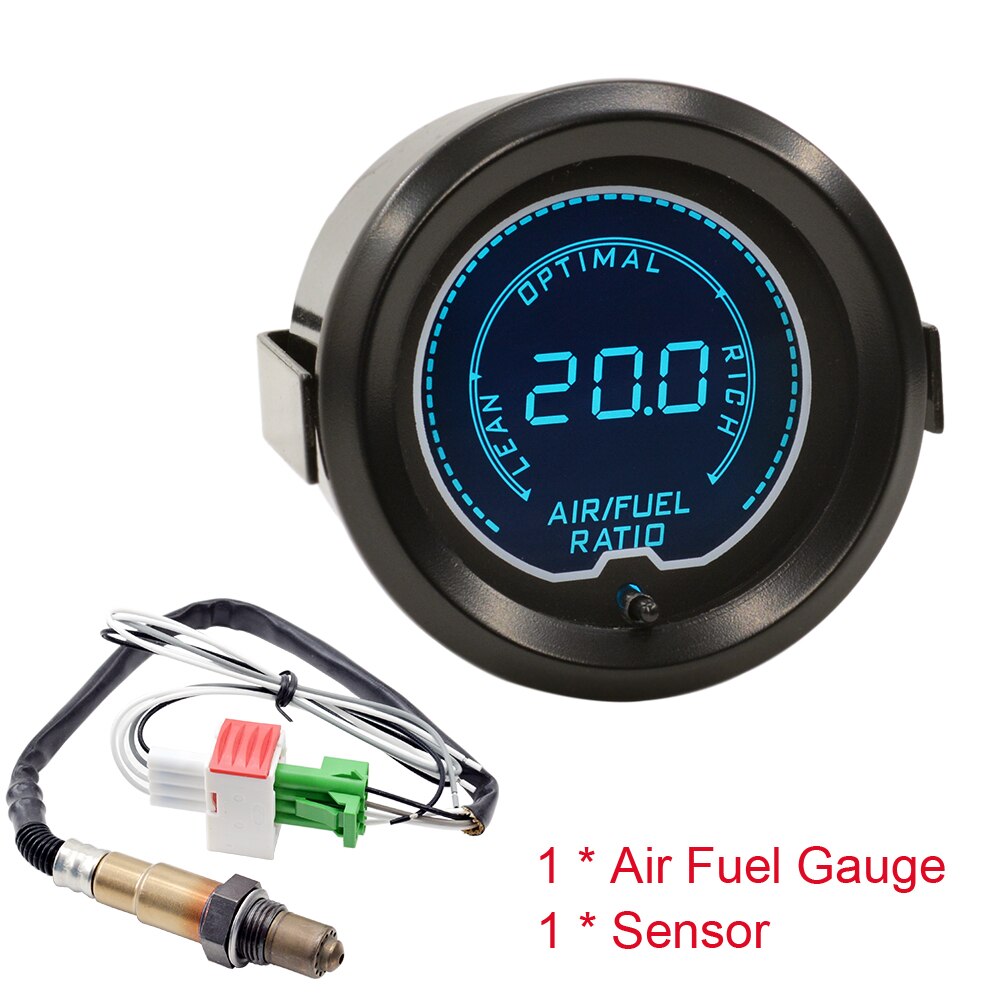 Dragon 52mm(2 Inch) Auto Car Air Fuel Ratio Gauge LCD 7 Colors Backlight Narrowband O2 Oxygen Sensor Meter: Gauge Sensor