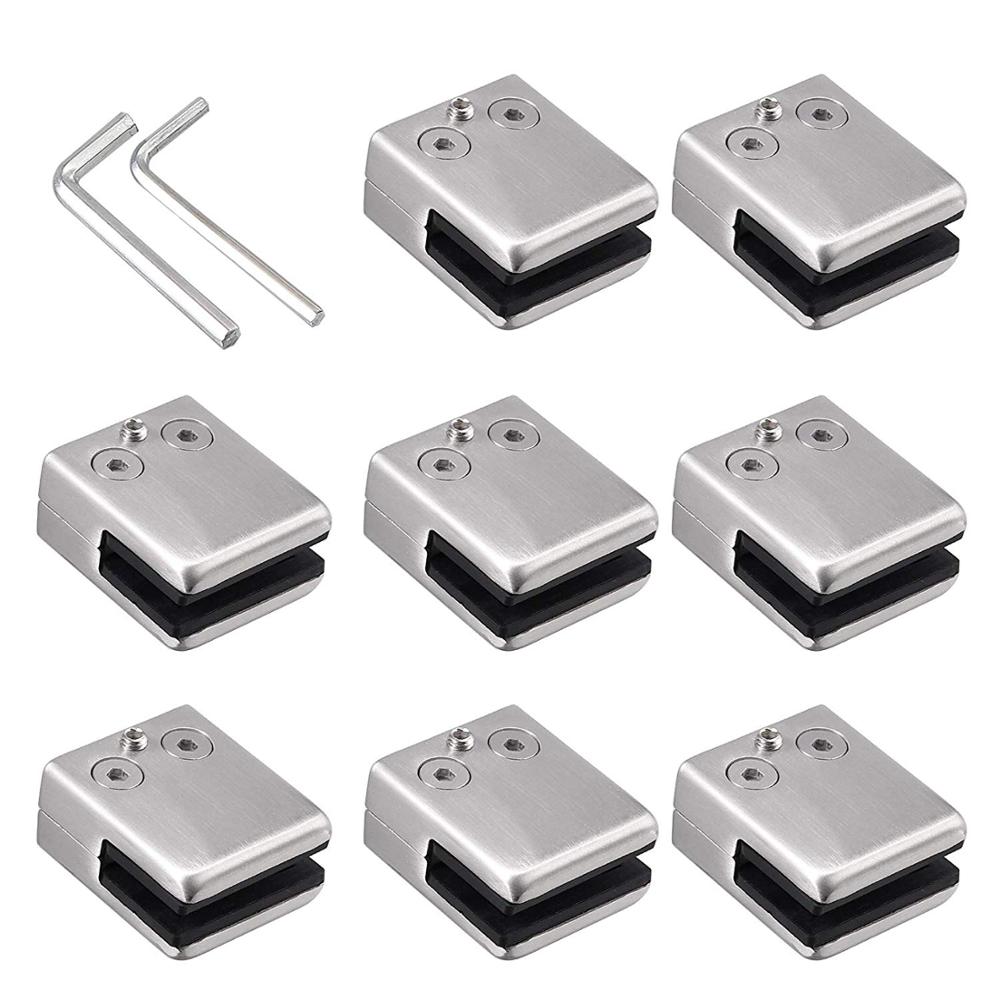 2 uds 4 Uds 8 piezas abrazaderas de vidrio 8-10mm acero inoxidable soporte de vidrio ajustable para Barandilla de escalera barandilla