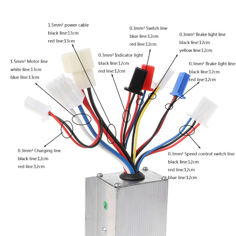 Dc 24V 250W Motor Speed Borstel Controller Voor Elektrische Fiets Scooter