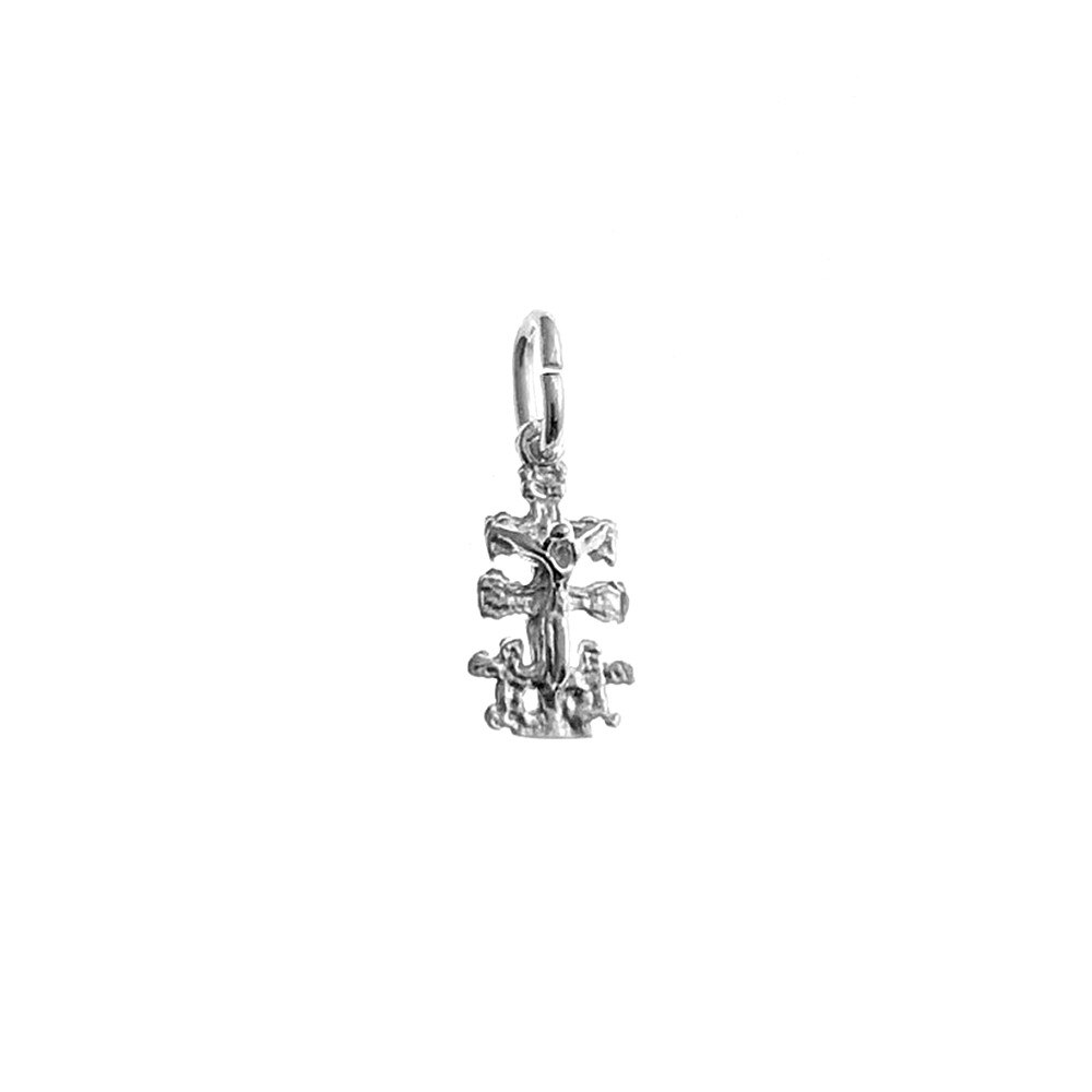 Croce argento 925 m Caravaca 10mm. Cristo valorizzazione unisex [AC1173]