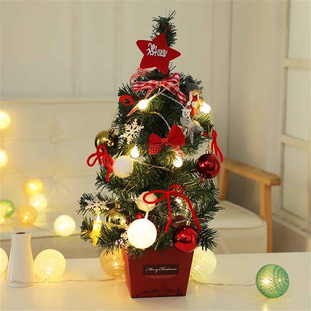 1 Set Simulation Christmas Tree Attractive LED Beautiful Handmade Christmas Tree Model Reusable Christmas Tree Display