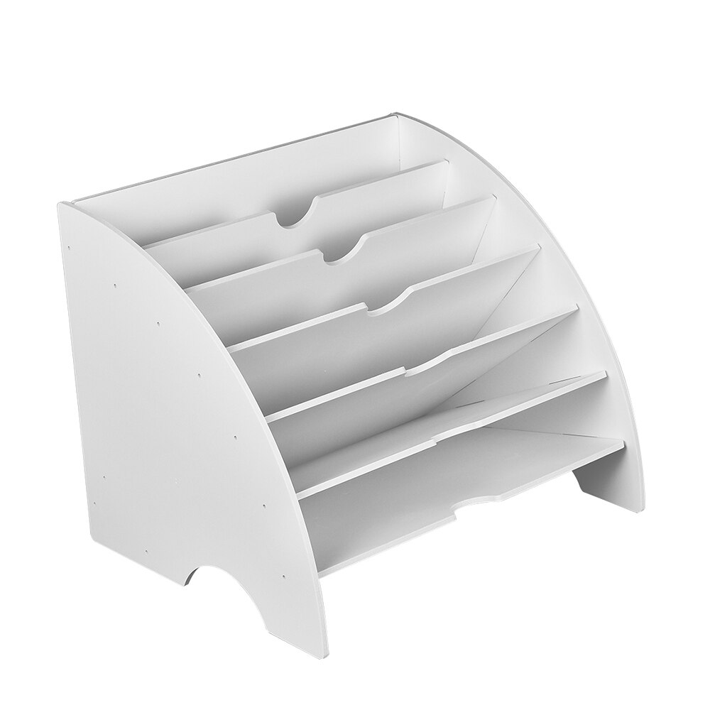 Boek Tijdschrift Houder Desk Organizer Briefpapier Opslag Stand Plank Rack Desktop Bestand Rek Opslag Artefact multi-layer: Paars