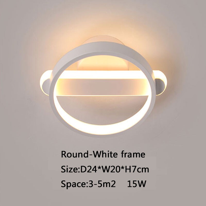 Moderne led-kroonluchter voor gang, slaapkamer, woonkamer, hal, keuken, plafondkroonluchter, acrylverlichting, lamparmaturen: Rond wit frame / Warm wit zonder afstandsbediening
