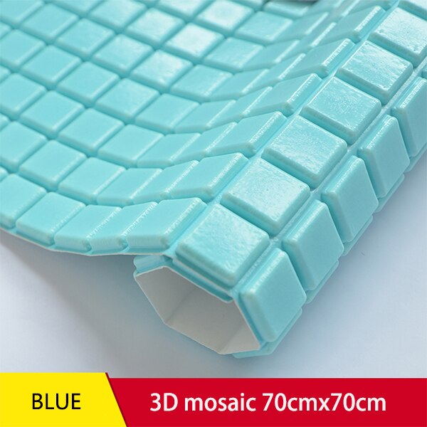 3D Wall Stickers Modern Mosaic Pattern PE Foam Waterproof Living Room Bedroom Kitchen wall covering DIY Self adhesive Wallpapers: Blue