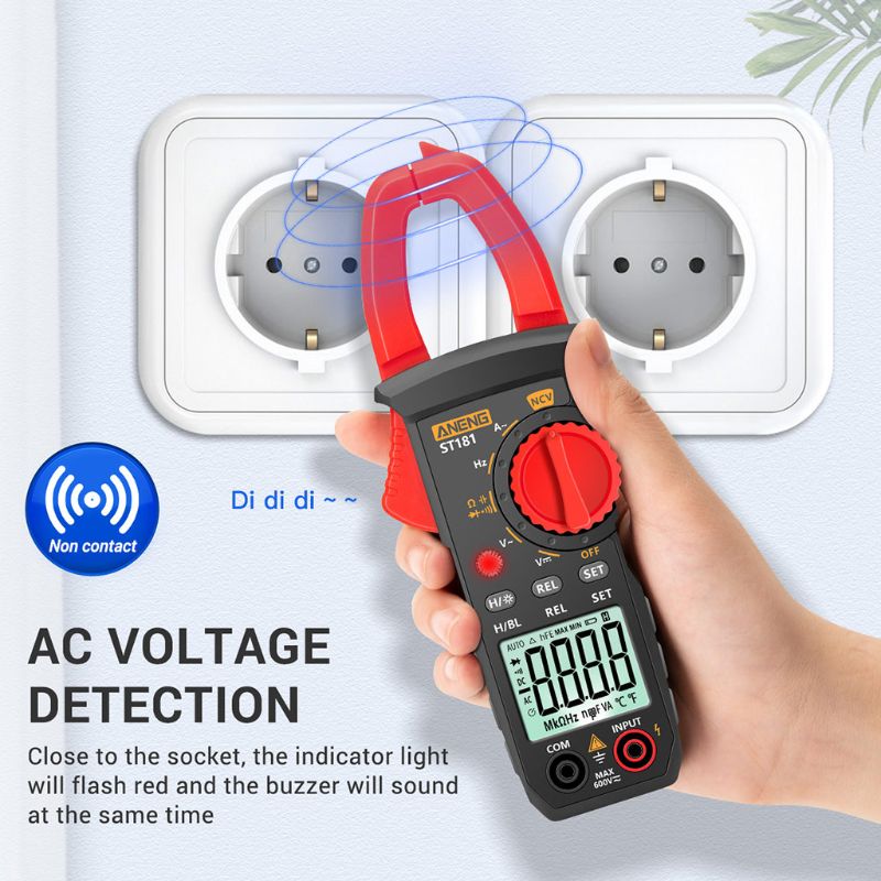 Digital Clamp Meter Current 4000 Counts Multimeter Ammeter Voltage Tester ST181