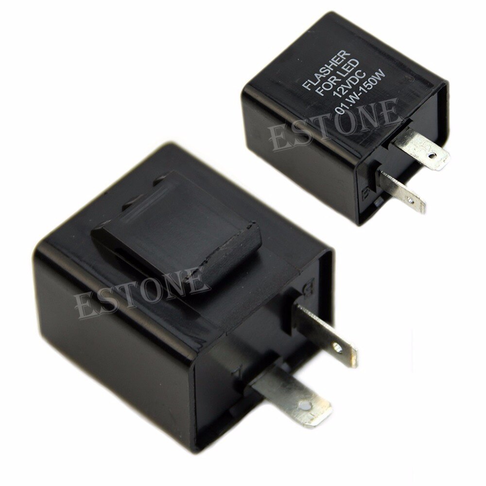 Intermitente de 2 pines para motocicleta, relé de lámpara de señal, luz indicadora de LED, 12V