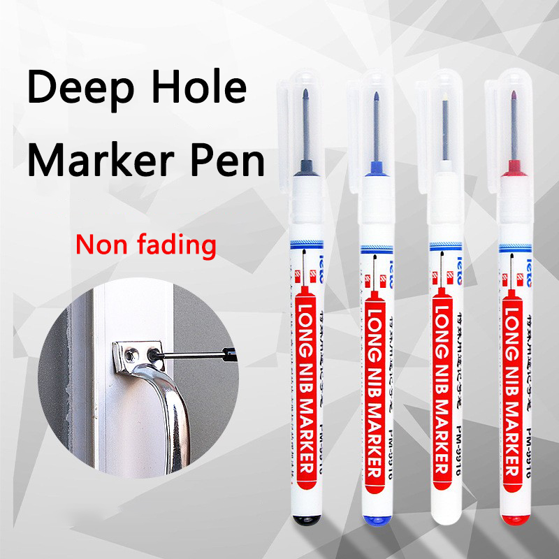 6 Pz/impostato 20mm Foro Profondo Pennino Lungo Testa Marcatori per Il Metallo Perforazione Penna Impermeabile Bagno Lavorazione Del Legno Decorazione Multi-scopo