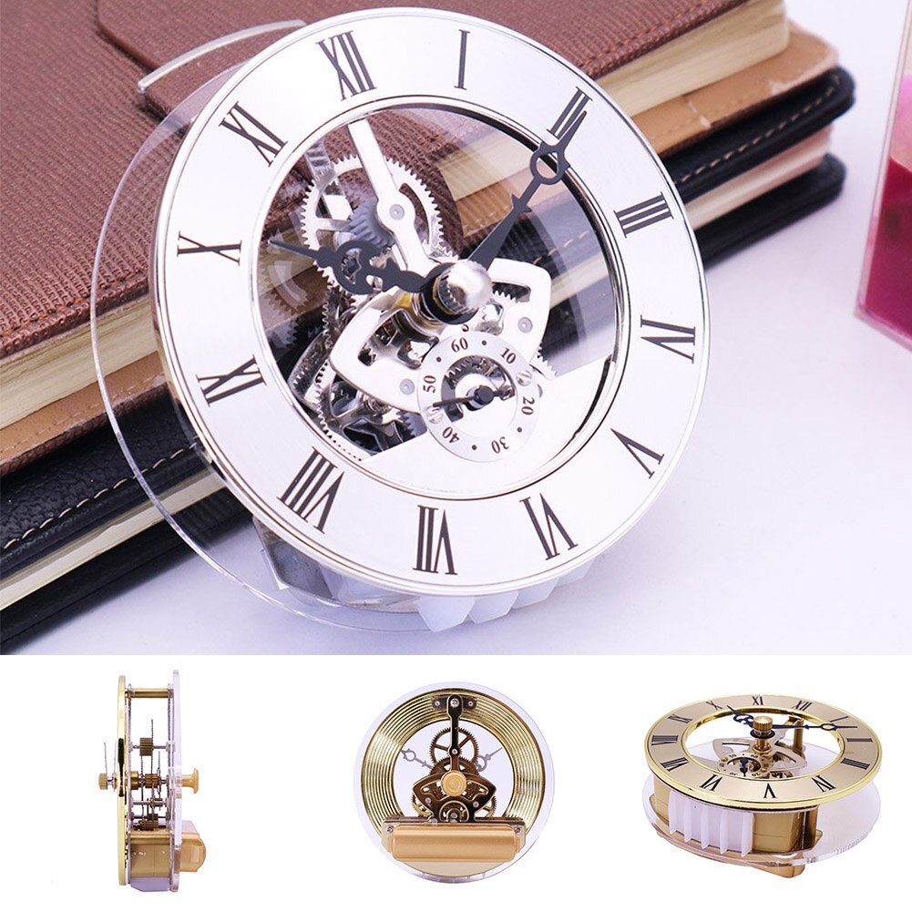 Retro Gear Wall Clock Movement Round Decorative Table Clock Metal Perspective Movement Wall Clock Accessories JW