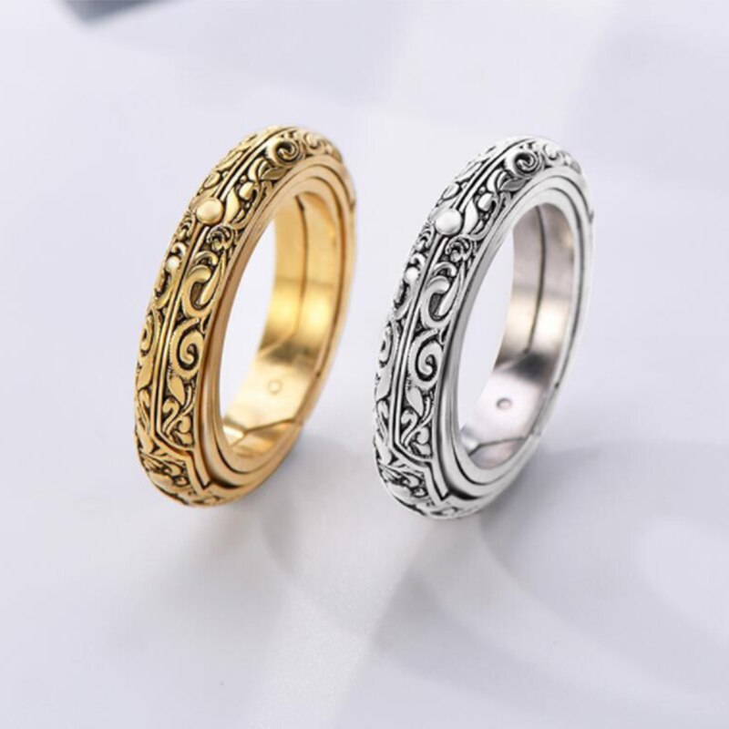 Astronomical Sphere Ball Ring Cosmic Finger Ring Couple Lover Jewelry Rotating Constellations Finger Ring