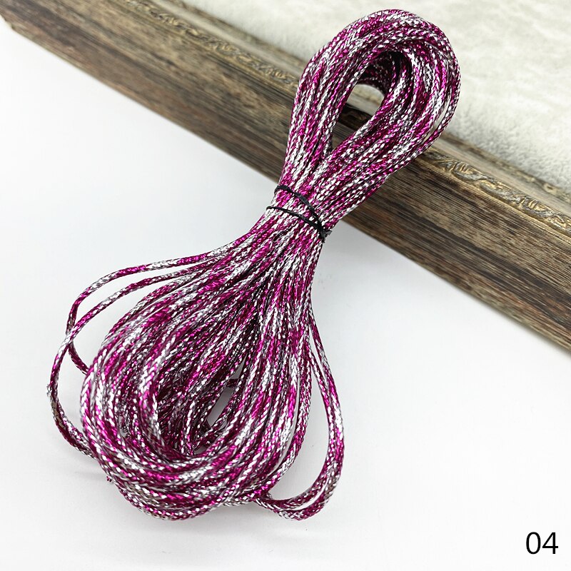 Ficelle dorée de 10 yards, ruban pour emballage de mariage et noël, corde décorative pour bricolage artisanal, fournitures de fête: 04