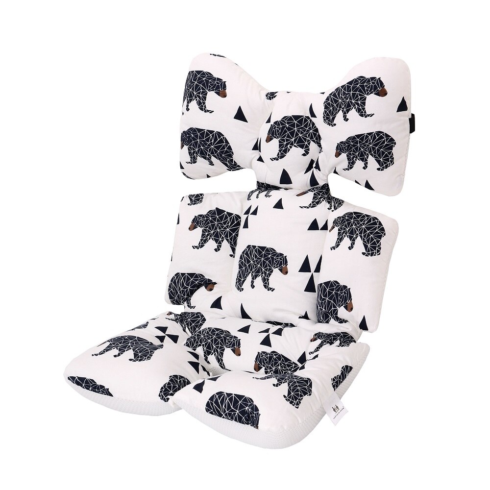 Miracle bébé Orginal tapis pour poussette | Doublure enfants chariot coussin de chaise, couche-culotte tapis de coton pour bébé fille et garçon: Black bear