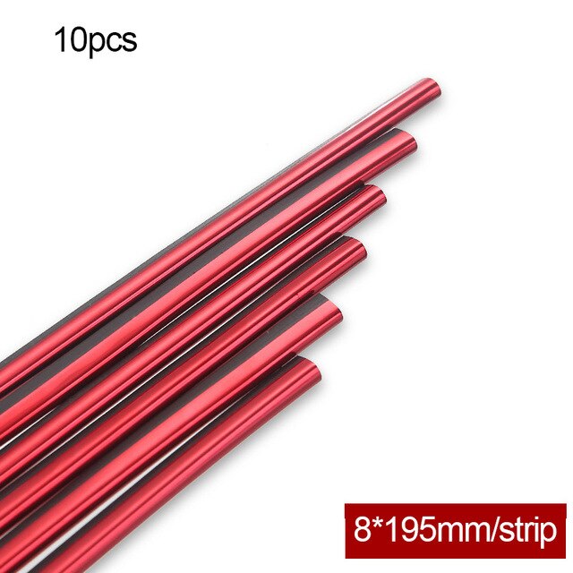 10 Uds molduras decorativas de coche, tira embellecedora de salida de aire, rejillas de ventilación de coche, borde embellecedor de coches, cintas de decoración, accesorios de coche cromados: RED
